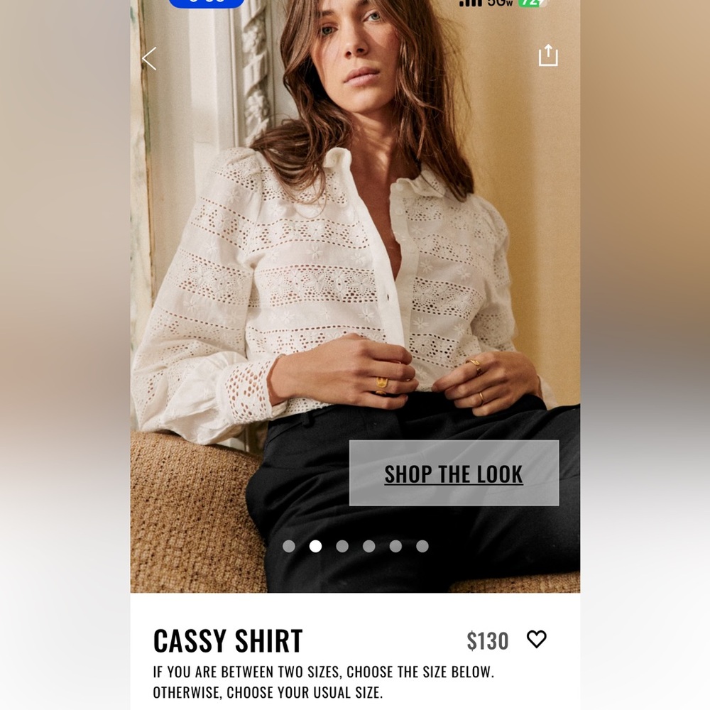 Sézane Cassy Chemise size 4 / 36